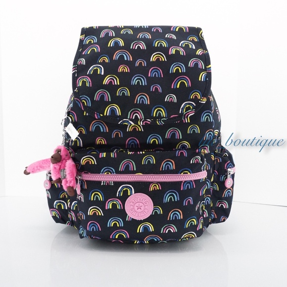 NWT Kipling BP4391 Ezra Travel Bag Backpack Polyester Navy Rainbow Scatter Multi - Picture 1 of 12